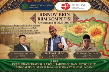 Poster pengumuman Risnov BRIN RIIM Kompetisi Gelombang 11 2026-2027, tim pengusul Dr. Kholik, Dr. Edris Zamroni, dan Dr. Ahmad Faizi